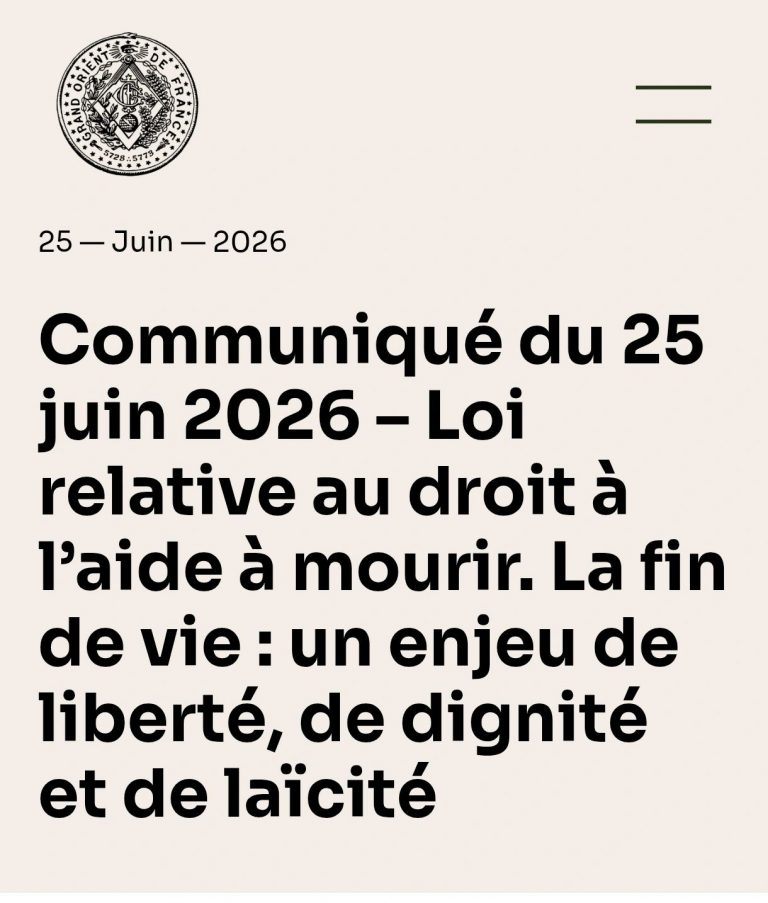 Aide à mourir et Grand Orient de France : 6 affirmations, 6 erreurs