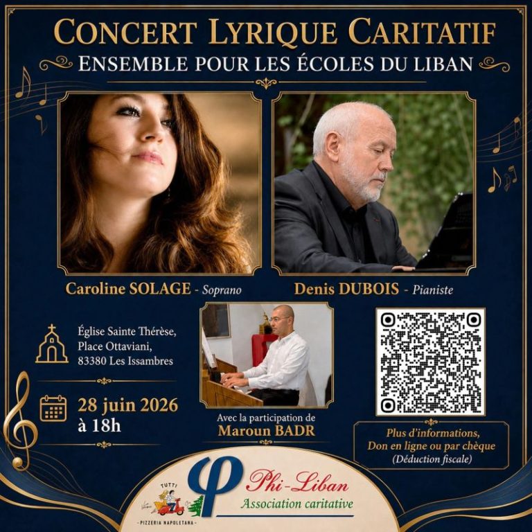 Concert Lyrique Caritatif, Ensemble pour les écoles du Liban – Les Issambres, 28/06/2026